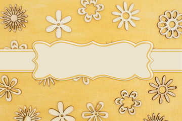 Canvas Print - Wood flower petals on hand painted distressed gold background