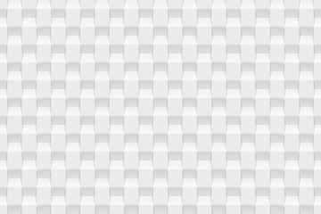 Aufkleber - White horizontal seamless tiles texture. Modern volumetric pattern. Vector illustration