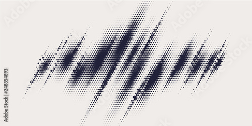 Fotomural Monochrome printing raster, abstract vector halftone background.
