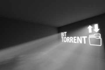 Wall Mural - bit torrent rays volume light concept 3d illustration
