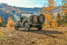 Willys Jeep. American Military Vehicle Used In  World War II.   