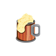 Canvas Print - jar wooden beer isolated icon