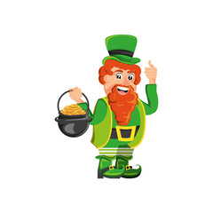  leprechaun and cauldron with coins