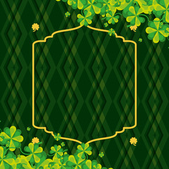 Poster - ireland pattern backdrop with clovers