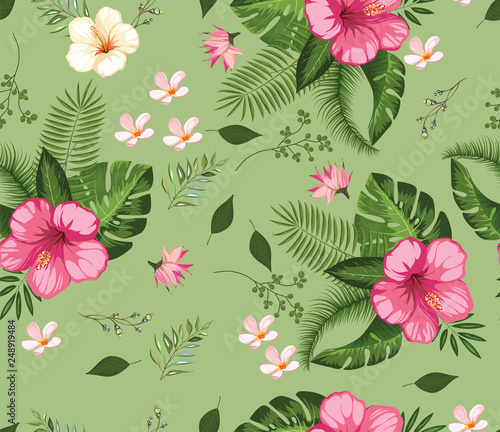beautiful tropical flower pattern