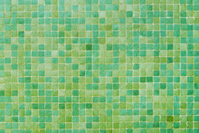 Yellow And Green Mosaic Wall Background Texture