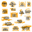 © Vector Tradition - Car service vector isolated icons, lettering