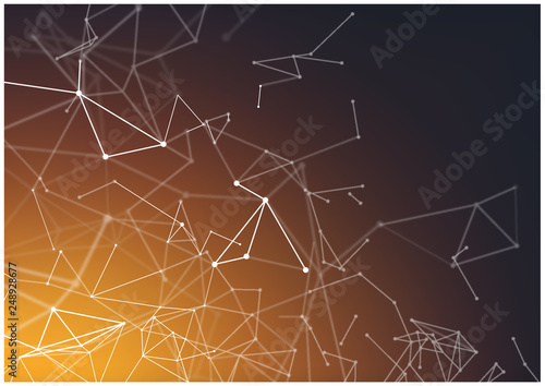 Abstract Geometric 3D Lattice Background - Colored Conceptual Tech Illustrati...