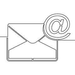 Wall Mural - One continuous line drawing of email icon concept