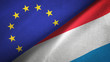 © Aleks Taurus - European Union and Luxembourg two flags textile cloth, fabric texture