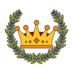 Sticker - King crown with wreath leaves