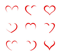 Wall Mural - Heart shapes symbols.