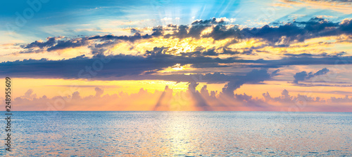 panorama sea landscape with a sunset