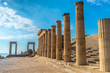 Antique pillars of a beautiful acropolis of Lindos