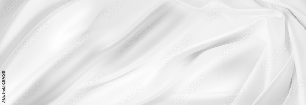 White silk fabric - obrazy, fototapety, plakaty 