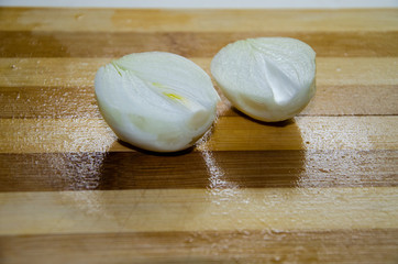 sea salt on wooden table