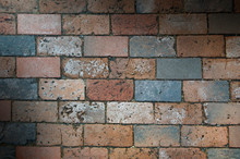 Multi-colored Brick Work Texture Lit Diagonally