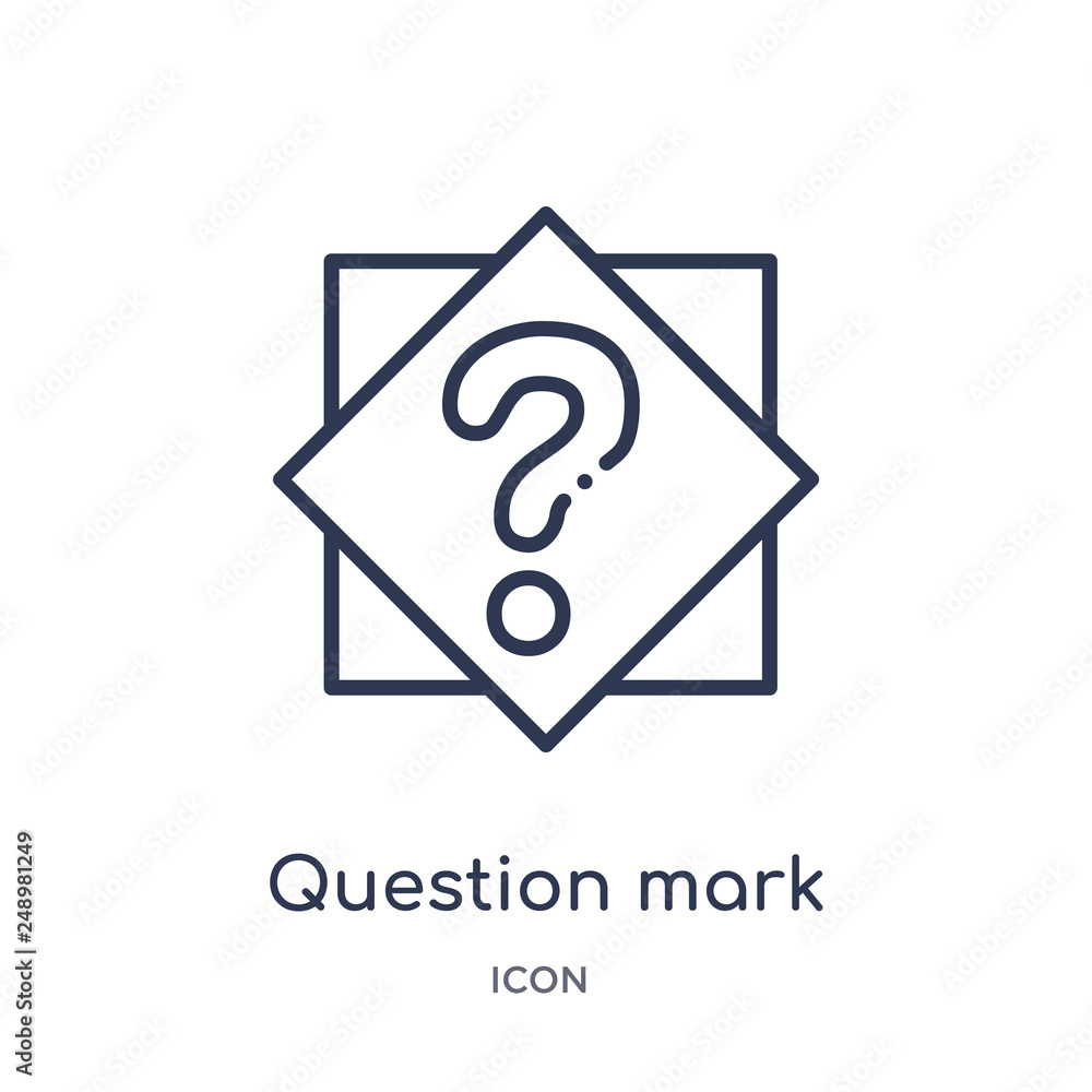 question mark button icon from signs outline collection. Thin line ...