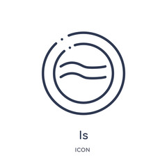 is approximately equal to icon from shapes and symbols outline collection. Thin line is approximately equal to icon isolated on white background.