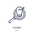insight icon from security outline collection. Thin line insight icon isolated on white background.