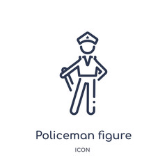 policeman figure icon from people outline collection. Thin line policeman figure icon isolated on white background.