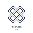 interlock icon from other outline collection. Thin line interlock icon isolated on white background.