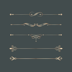 Poster - Vintage swirl design elements