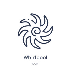 Wall Mural - whirlpool icon from nature outline collection. Thin line whirlpool icon isolated on white background.