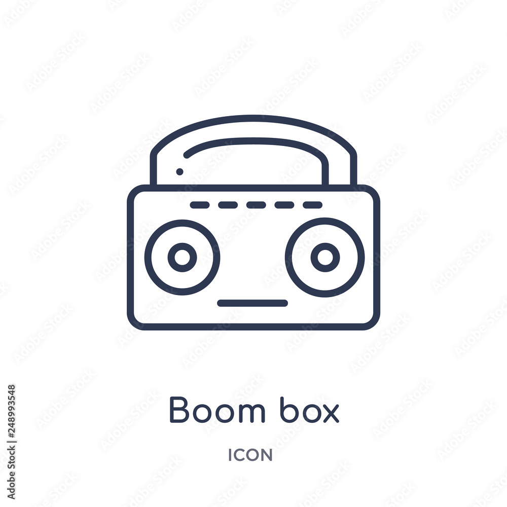 Boom Box Icon From Multimedia Outline Collection Thin Line Boom Box Icon Isolated On White Background Wall Mural Meth Mehr Boom Box Icon From Multimedia Outline Collection Thin Line Boom Box Icon Isolated On White Background Wall Mural Meth Mehr