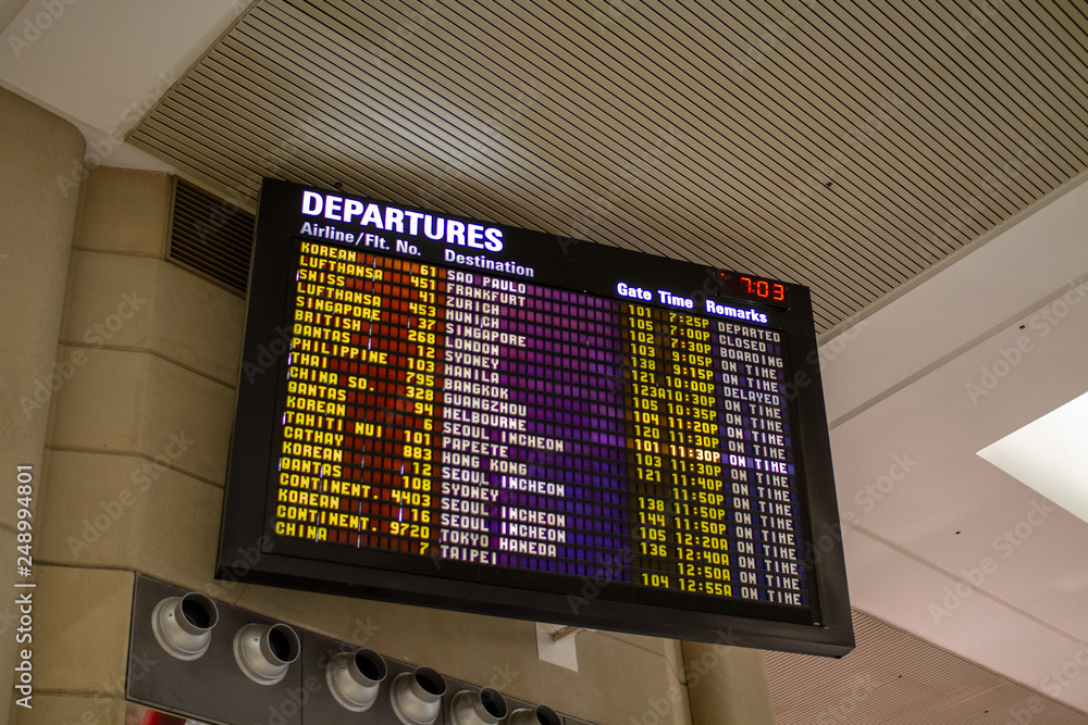departures-flight-information-schedule-in-international-airport-stock