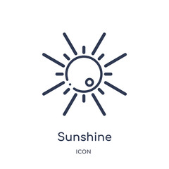 Wall Mural - sunshine icon from weather outline collection. Thin line sunshine icon isolated on white background.