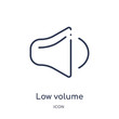 © Meth Mehr - low volume icon from user interface outline collection. Thin line low volume icon isolated on white background.