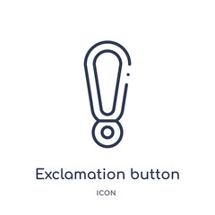 exclamation button icon from user interface outline collection. Thin line exclamation button icon isolated on white background.