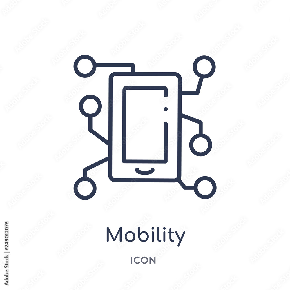 mobility icon from smart home outline collection. Thin line mobility icon isolated on white background.