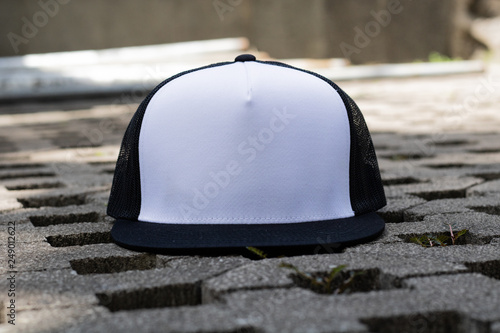 Download Download Trucker Cap With Flat Visor Mockup Back View Pics ...
