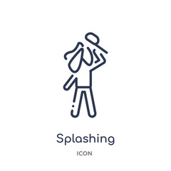 Wall Mural - splashing icon from sauna outline collection. Thin line splashing icon isolated on white background.