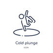 cold plunge icon from sauna outline collection. Thin line cold plunge icon isolated on white background.