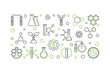 Chemistry vector concept linear illustration or horizontal banner on white background