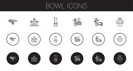 Canvas Print - bowl icons set