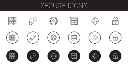 Wall Mural - secure icons set