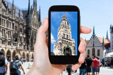 Canvas Print - New City Hall (Neues Rathaus) on Marienplatz