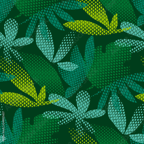 Tropical leaves hand drawn ...