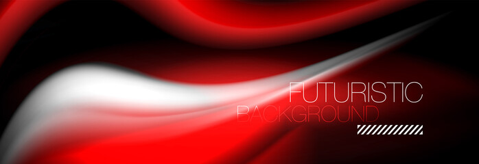 Fluid color neon wave lines background, neon liquid color futuristic paint template