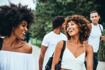 Group of friends spending time togeher in New york city