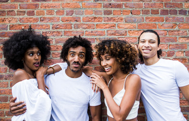 Group of friends spending time togeher in New york city