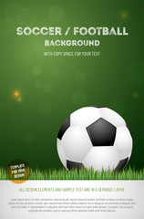 Wall Mural - Template for your soccer football poster with ball