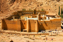 Saint Catherine's Monastery (Sacred Monastery Of The God Trodden Mount Sinai) At The Mouth Of A Gorge At The Foot Of Mount Sinai, In The City Of Saint Catherine, Egypt.