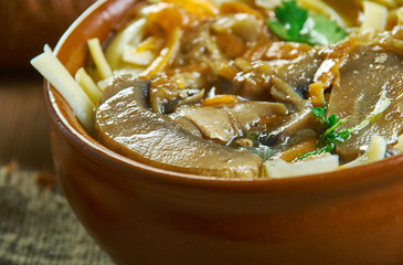 Poster - Russian  classic mushroom noodles