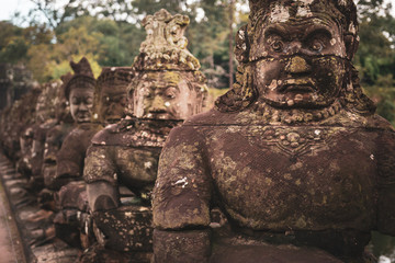 Wall Mural - Tempelwächter von Angkor Thom