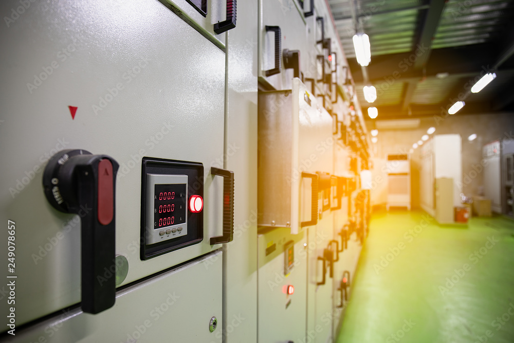 Electrical switch gear at Low Voltage motor control center cabinet in ...